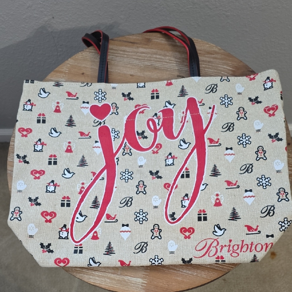 Brighton Joy Canvas Tote - Red and Cream